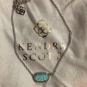 Kendra Scott Elisa Pendant Blue Drusy Necklace